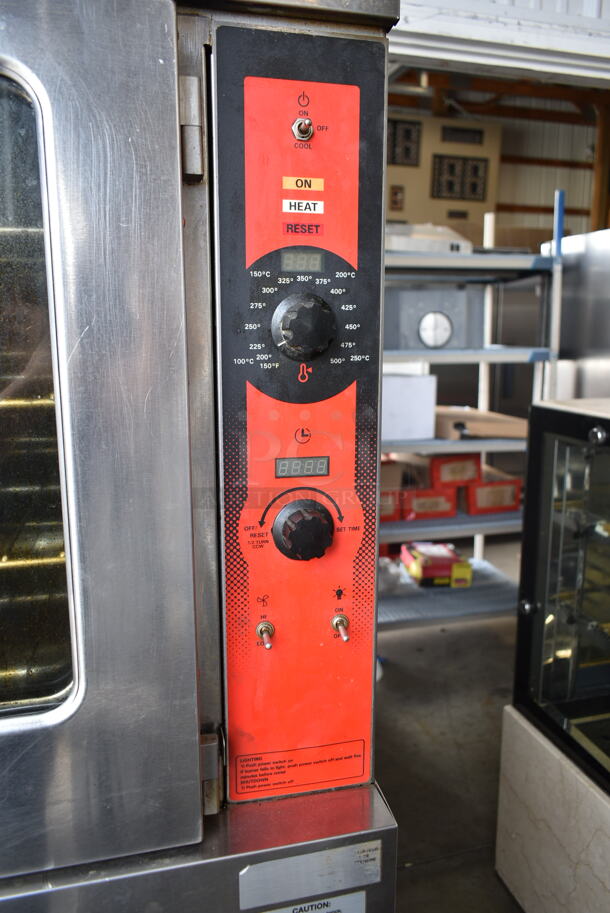 2 Vulcan VC5GD-11D1 Stainless Steel Commercial Natural Gas Powered Full Size Convection Oven w/ View Through Doors, Metal Oven Racks and Thermostatic Controls on Commercial Casters. 2 Times Your Bid! - Image 4 of 11