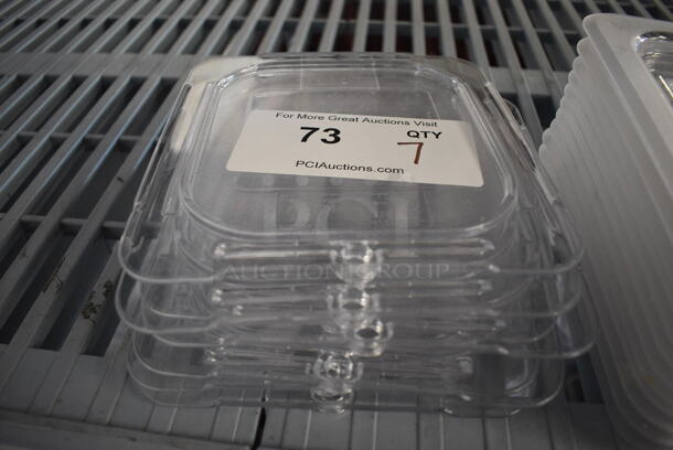 ALL ONE MONEY! Lot of 7 Vigor Clear Poly 1/6 Size Drop In Bin Lids! - Image 1 of 3
