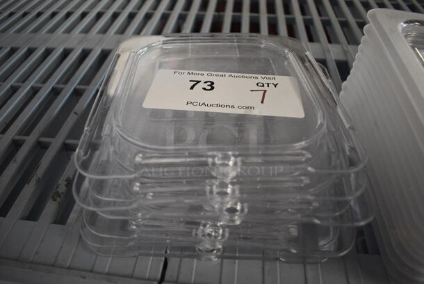 ALL ONE MONEY! Lot of 7 Vigor Clear Poly 1/6 Size Drop In Bin Lids!