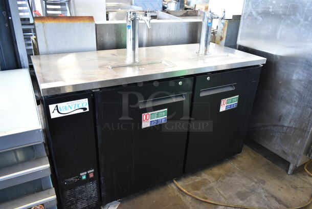 Avantco 178UDD60HC Stainless Steel Commercial Direct Draw Kegerator w/ 2 Double Beer Towers and 4 Couplers. 115 Volts, 1 Phase. Tested and Working! - Image 1 of 11