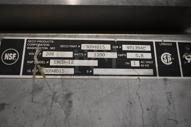 Seco ISCD-12 Metal Food Warmer. 208 Volts, 1 Phase.  - Image 7 of 7