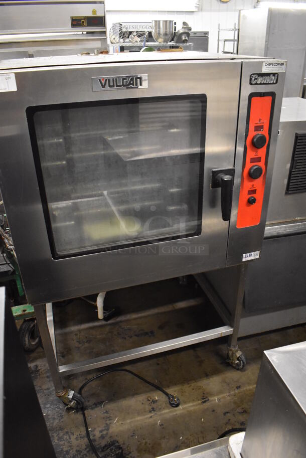 Vulcan Hart ABC G-NAT Stainless Steel Commercial Propane Gas Powered Full Size Combi Convection Oven on Metal Frame w/ Commercial Casters. 80,000 BTU. 42x43x66.5 - Image 3 of 8