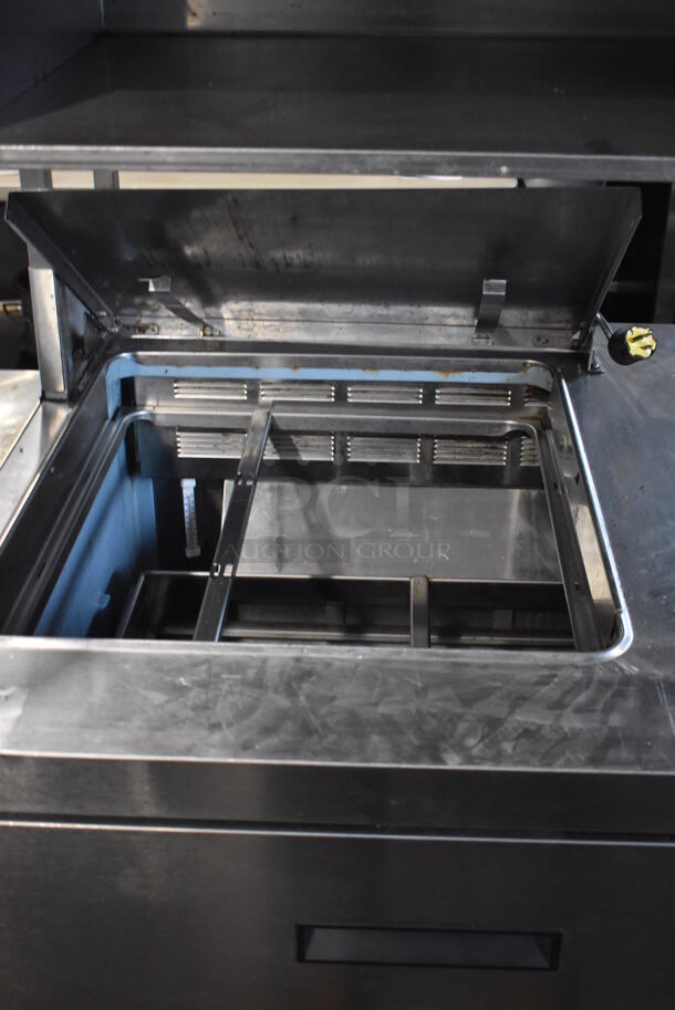 ALL ONE MONEY! Lot of 2 Delfield Stainless Steel Commercial Prep Table w/ 2 Drawers Connected w/ an Over Shelf. 115 Volts, 1 Phase. Tested and Powers On But Does Not Get Cold - Image 3 of 12