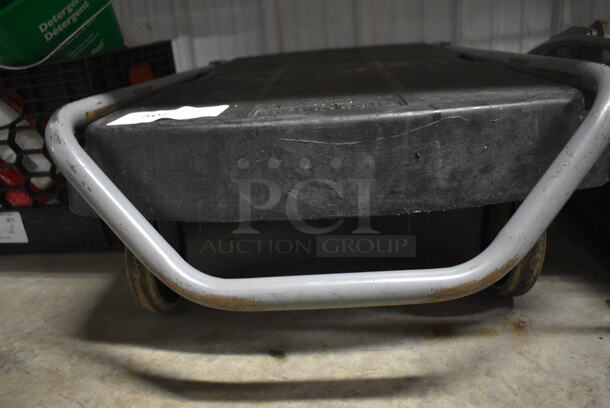 Rubbermaid Black Poly Cart w/ Folding Handle on Commercial Casters. 20x34x10 - Image 3 of 3