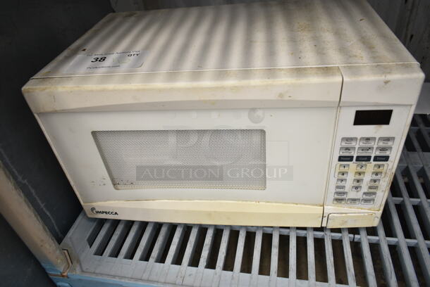 2 Items Including Impecca CM-0774W Countertop Microwave Oven w/ Plate and Metal Countertop Scale. 2 Times Your Bid!  - Image 5 of 8