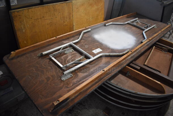 ALL ONE MONEY! Lot of 8 Various Items; 2 Tabletops, Folding Table and 5 Round Folding Tables. 54x54x31, 32x32x2, 96x31x31 - Image 3 of 4