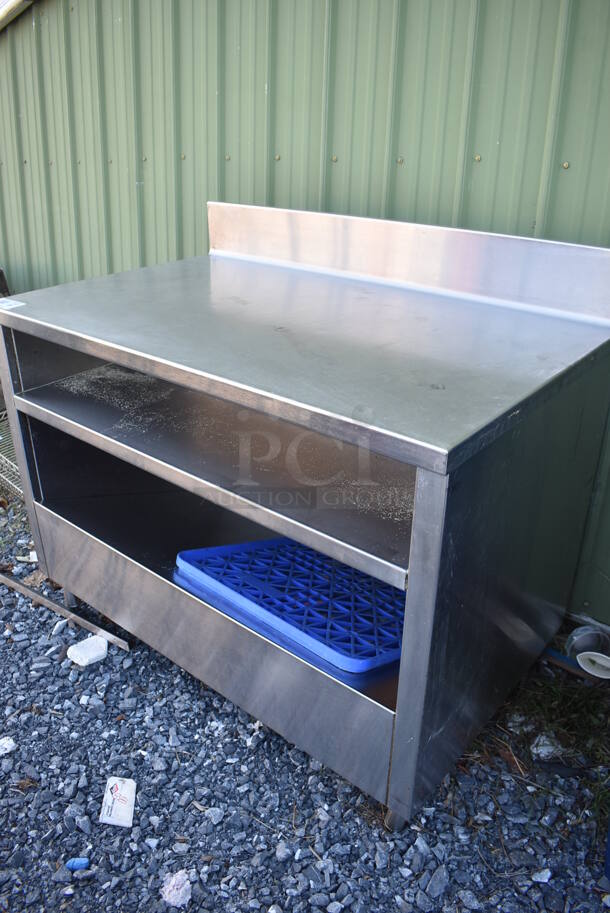 Stainless Steel Commercial Table w/ Back Splash and 2 Under Shelves. 48x30x41 - Image 2 of 4