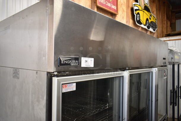Endura MNR806SSG/0 Stainless Steel Commercial 6 Half Size Door Reach In Cooler Merchandiser w/ Metro Shelving Unit. 115 Volts, 1 Phase. Tested and Working! - Image 4 of 11