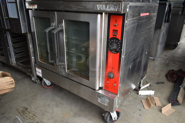 2 Vulcan ENERGY STAR Stainless Steel Commercial Natural Gas Powered Full Size Convection Ovens w/ View Through Doors, Metal Oven Racks and Thermostatic Controls on Commercial Casters. 2 Times Your Bid! - Image 4 of 11