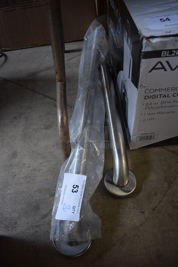 2 BRAND NEW! Stainless Steel Wall Mount Grab Bars. 21", 38". 2 Times Your Bid! - Image 1 of 2