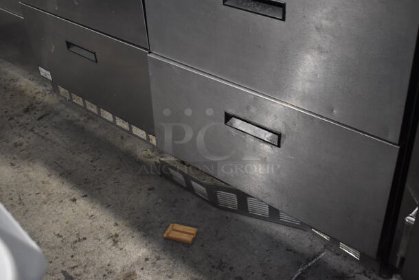 ALL ONE MONEY! Lot of 2 Delfield Stainless Steel Commercial Prep Table w/ 2 Drawers Connected w/ an Over Shelf. 115 Volts, 1 Phase. Tested and Powers On But Does Not Get Cold - Image 11 of 12
