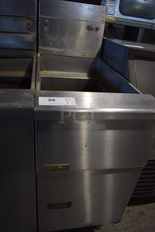 Pitco Frialator SG14 Stainless Steel Commercial Floor Style Natural Gas Powered Deep Fat Fryer. 110,000 BTU. 16x34x53 - Image 2 of 6