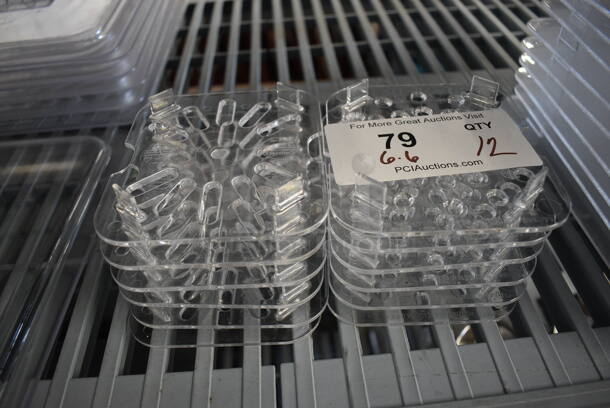 ALL ONE MONEY! Lot of 12 Clear Poly 1/6 Size Drop In Bin Straining Inserts! - Image 1 of 3