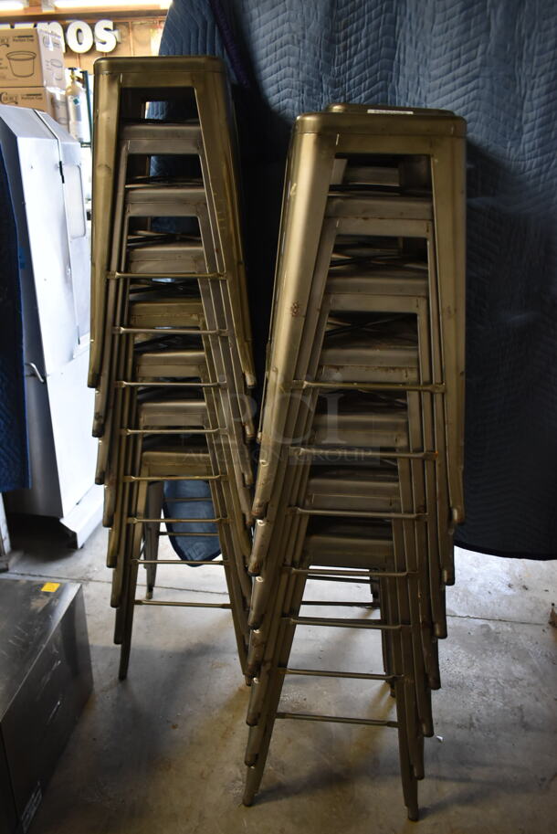 22 Gray Metal Tolix Bar Stools. 22 Times Your Bid! - Image 2 of 5