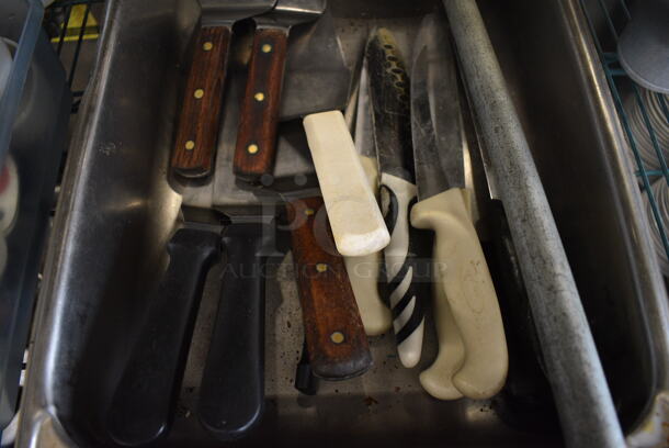 ALL ONE MONEY! Lot of Various Utensils Including Knives, Spatula and Ladle in Stainless Steel Full Size Drop In Bin! - Image 2 of 4