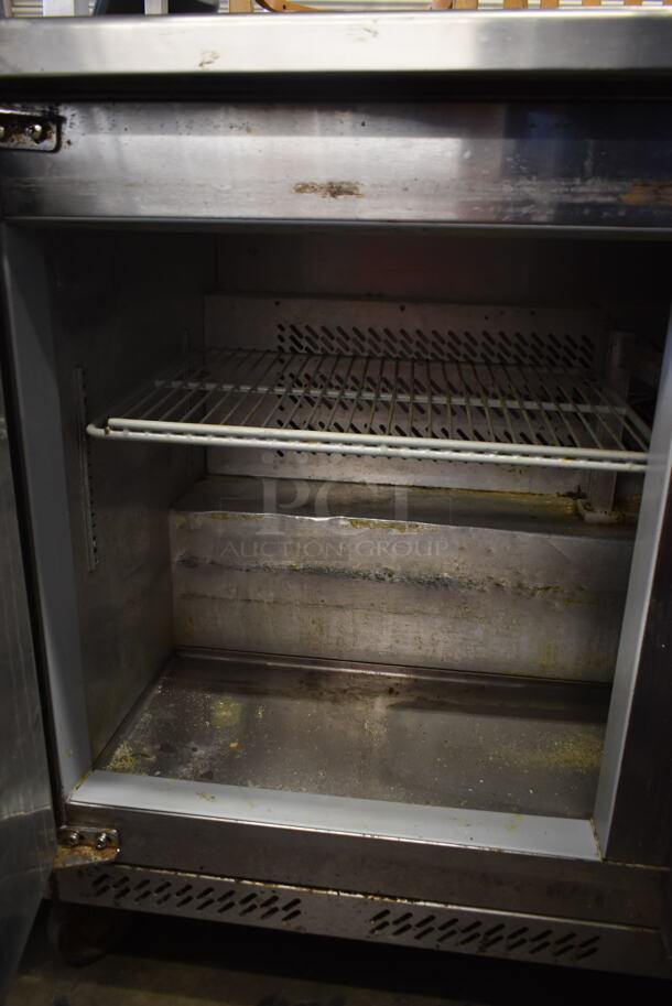 Stainless Steel Commercial 2 Door Work Top Cooler w/ Back Splash on Commercial Casters. Tested and Working! - Image 5 of 6