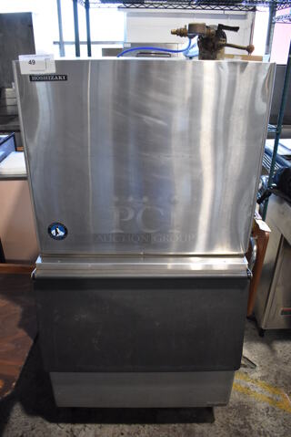 Hoshizaki KML-600MRH Stainless Steel Commercial Ice Head on Commercial Ice Bin. 208-230 Volts, 1 Phase. 31x33x60