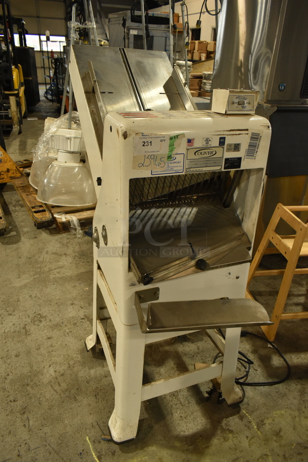Oliver 797-32NC Metal Commercial Floor Style Bread Loaf Slicer. 115 Volts, 1 Phase. Tested and Working! 