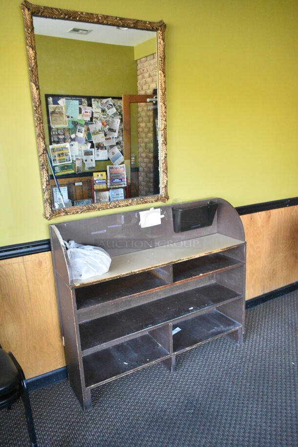 ALL ONE MONEY! Room Lot of Various Items Including Black Metal Stackable Banquet Chairs and Bookshelf (mudroom)  - Image 4 of 5