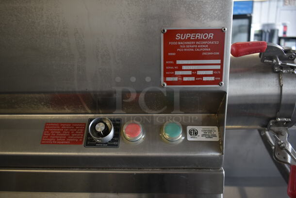 Superior HDMF62 Stainless Steel Commercial Floor Style Horizontal Tortilla Masa Extruder Feeder on Commercial Casters. 208 Volts, 3 Phase. - Image 4 of 7
