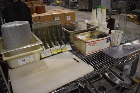 ALL ONE MONEY! Tier Lot of Various Items Including Dito Dean Blade Holders, Poly Bins, Silverware Cups