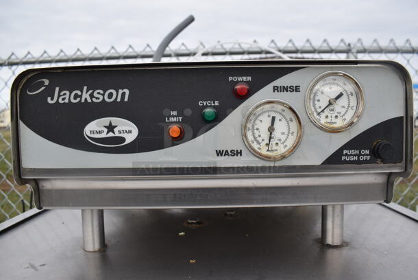 Jackson Stainless Steel Commercial Straight Pass Through Dishwasher. Goes GREAT w/ Lots 354 and 355! 208-240 Volts. 32x30x65 - Image 3 of 6