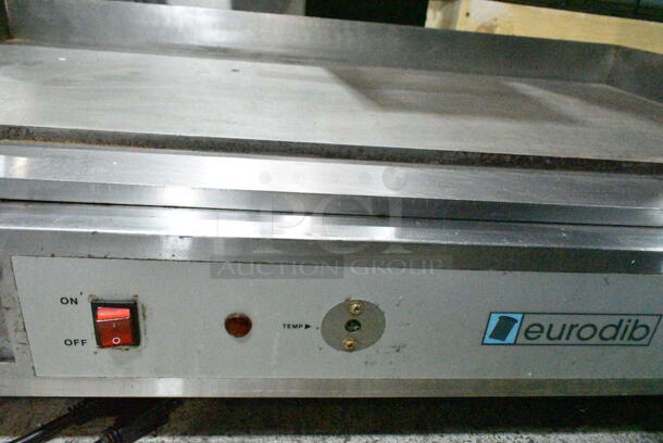 Eurodib SFE04910-240 Stainless Steel Commercial Countertop Electric Powered Flat Top Griddle. 240 Volts, 1 Phase.  - Image 2 of 6