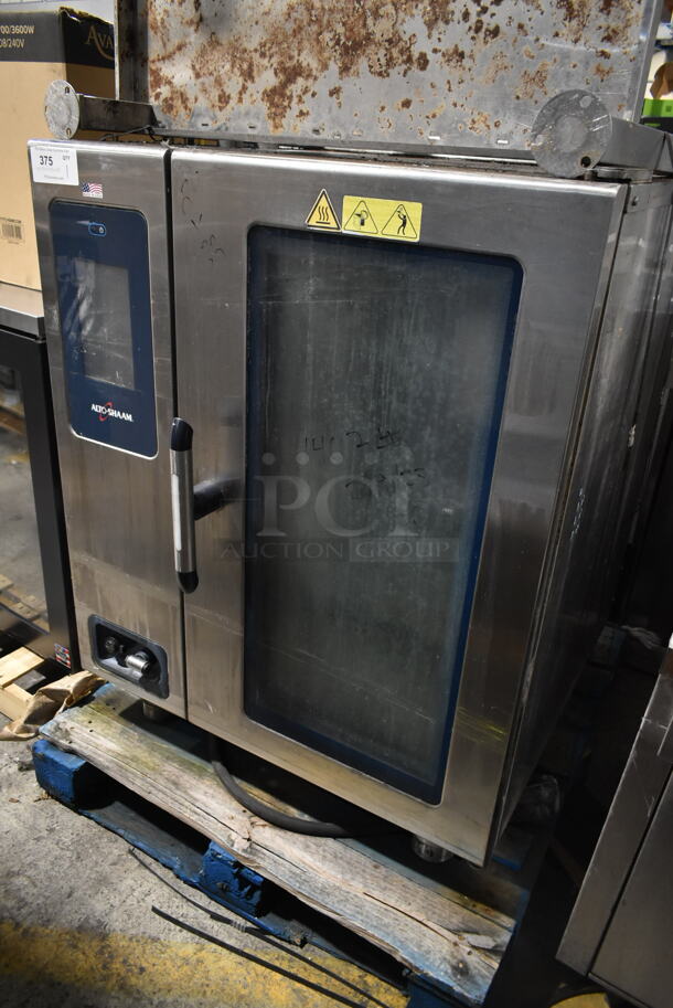2019 Alto Shaam CTP10-10E Stainless Steel Commercial Electric Powered Combitherm Convection Oven on Metal Equipment Stand. 208-240 Volts, 3 Phase.