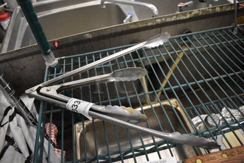 2 Various Metal Tongs. 10", 16". 2 Times Your Bid!