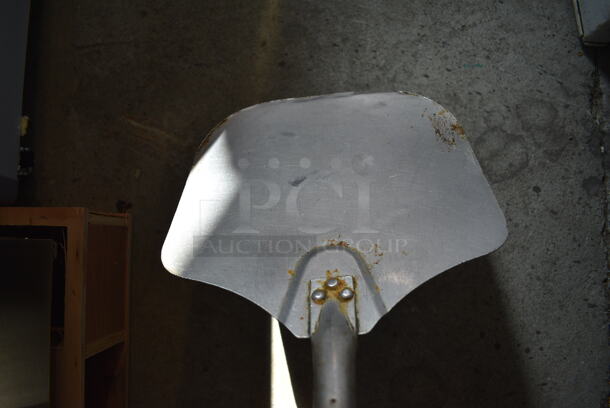 Metal Pizza Peel w/ Wooden Handle. 26x12x1 - Image 3 of 3
