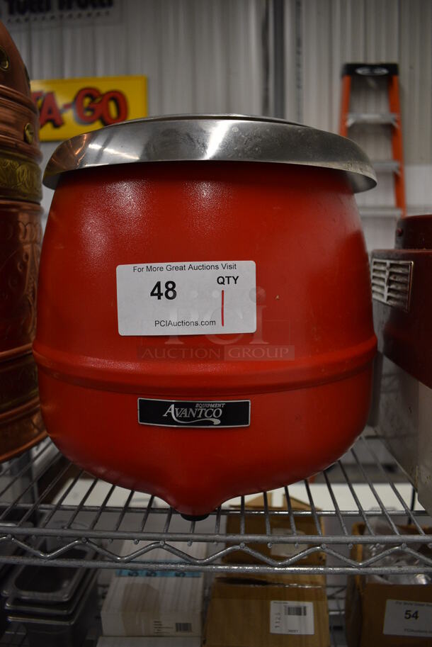 Avantco Model 177S30RD Metal Commercial Countertop Soup Kettle Food Warmer. 120 Volts, 1 Phase. 13x13x13. Tested and Working!