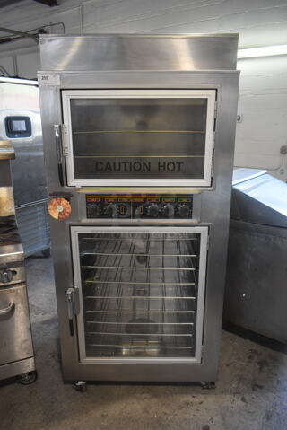 Nu Vu SUB-123 Stainless Steel Commercial Electric Powered Oven Proofer on Commercial Casters. 208 Volts, 3 Phase.