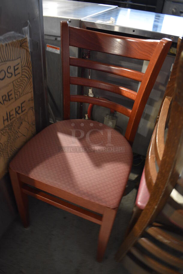 3 Various Wooden Dining Chairs w/ Patterned Seat Cushion. 17x17x34. 3 Times Your Bid! - Image 2 of 6