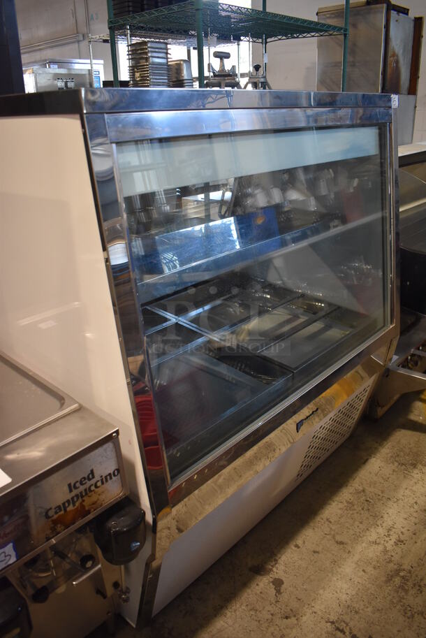 CustomCool Stainless Steel Commercial Floor Style Deli Display Case Merchandiser. 48x35x54.5. Tested and Working!