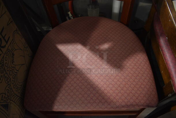 3 Various Wooden Dining Chairs w/ Patterned Seat Cushion. 17x17x34. 3 Times Your Bid! - Image 3 of 6