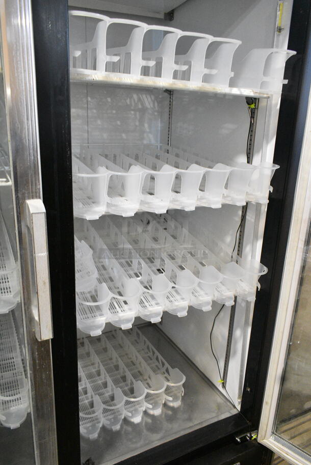 Avantco G1.2BM2F-HC Metal Commercial 2 Door Reach In Cooler Merchandiser w/ Poly Coated Racks on Commercial Casters. 115 Volts, 1 Phase. Tested and Working! - Image 3 of 5