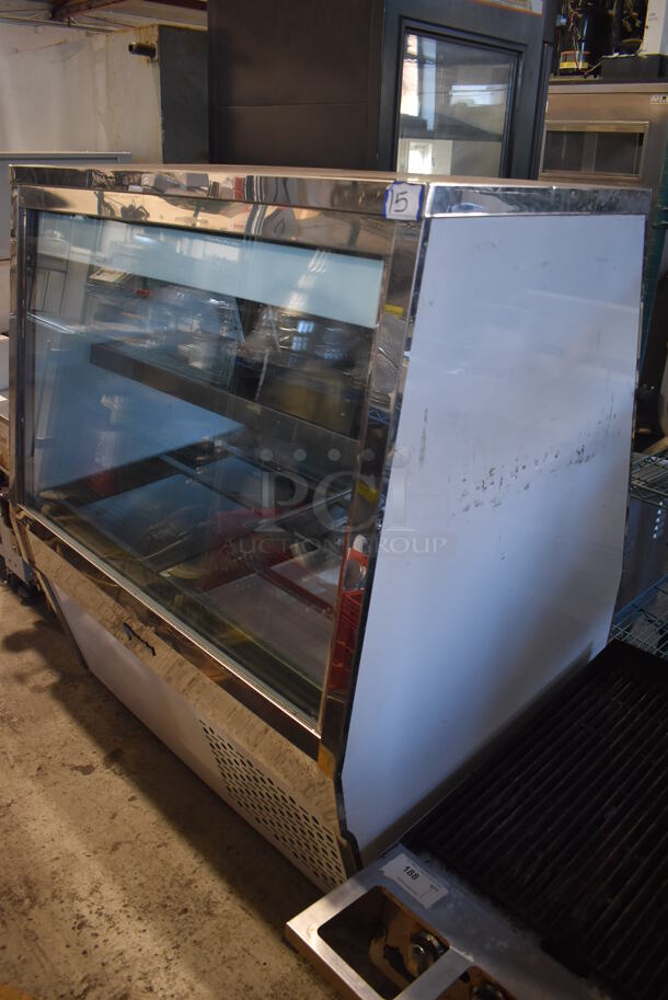 CustomCool Stainless Steel Commercial Floor Style Deli Display Case Merchandiser. 48x35x54.5. Tested and Working! - Image 3 of 5