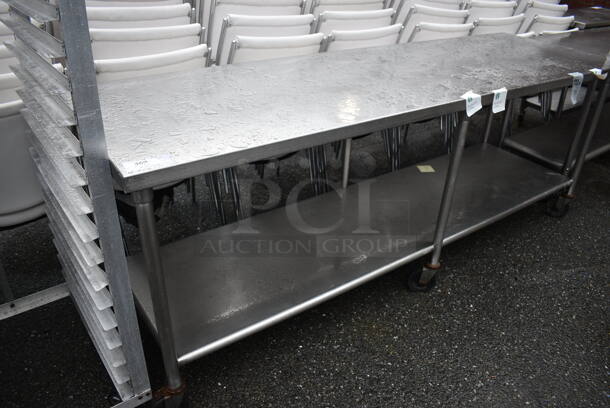 Stainless Steel Table w/ Stainless Steel Under Shelf on Commercial Casters. 96x30x35.5 - Image 1 of 6