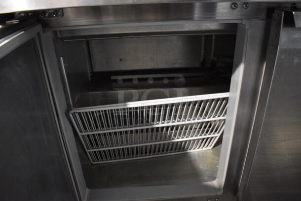 Continental Model SW48-18M Stainless Steel Commercial Sandwich Salad Prep Table Bain Marie Mega Top Bain Marie w/ 2 Over Shelves on Commercial Casters. 115 Volts, 1 Phase. 48x36x71. Tested and Powers On But Temps at 60 Degrees - Image 7 of 7