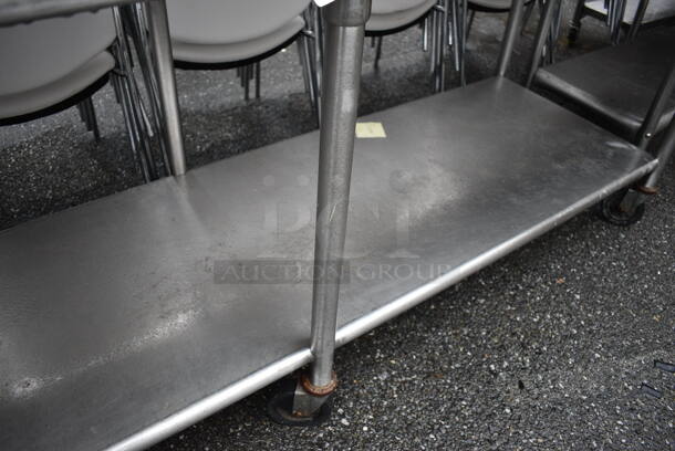 Stainless Steel Table w/ Stainless Steel Under Shelf on Commercial Casters. 96x30x35.5 - Image 4 of 6