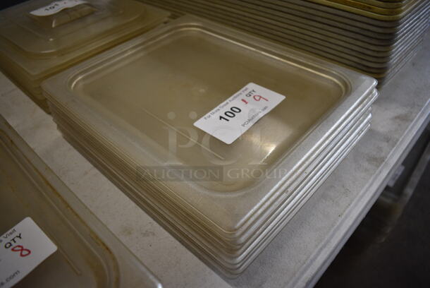 ALL ONE MONEY! Lot of 9 Clear Poly 1/2 Size Drop In Bin Lids! - Image 2 of 2