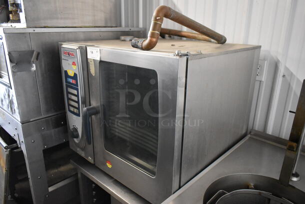 Rational SCC61 Stainless Steel Commercial Electric Powered Combi Convection Oven on Equipment Stand Pan Rack. 208 Volts, 3 Phase.  - Image 4 of 9