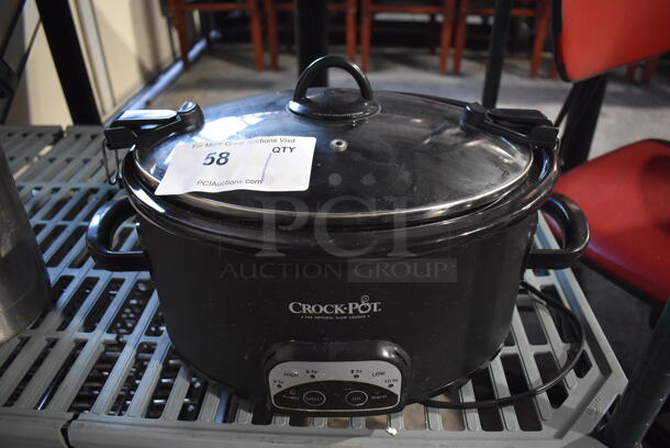 Crock Pot SCCPVL805-B Metal Countertop Slow Cooker. 120 Volts, 1 Phase. 16.5x12x9.5. Tested and Working!