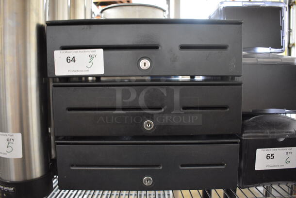 3 Black Metal Cash Drawers. 16x17x5. 3 Times Your Bid! - Image 3 of 4