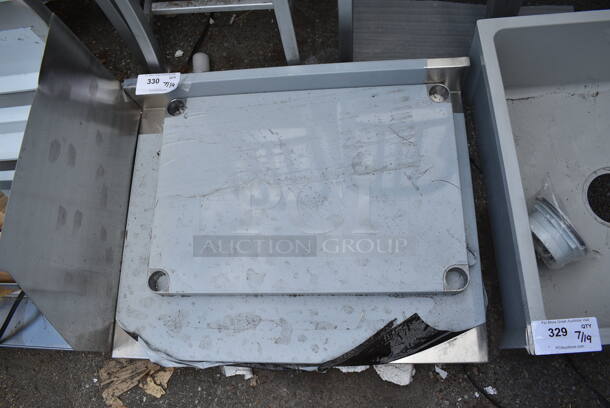 BRAND NEW SCRATCH AND DENT! Regency 600TSB2430S 24" x 30" 16-Gauge Stainless Steel Commercial Work Table with 4" Backsplash and Undershelf. No Legs.   - Image 3 of 6