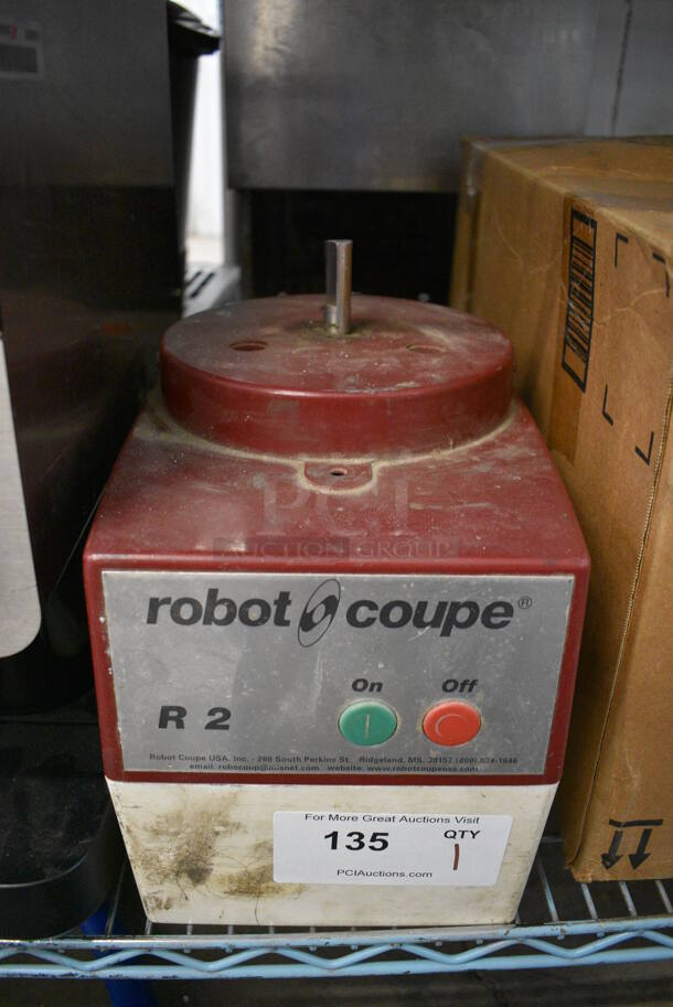Robot Coupe Model R-2 Metal Commercial Countertop Food Processor Base. 115 Volts, 1 Phase. 8x12x11. Tested and Does Not Power On