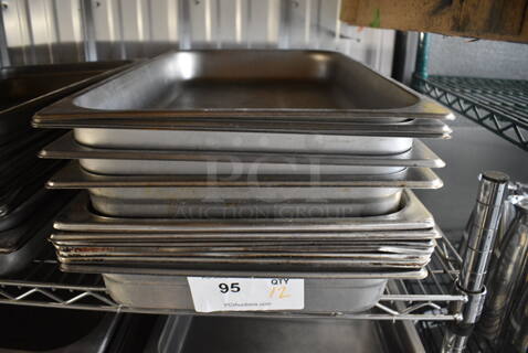 12 Stainless Steel Full Size Drop In Bins. 1/1x2. 12 Times Your Bid!