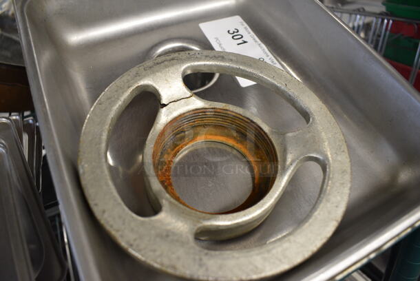 Metal Meat Grinder Tray w/ Front Grinder Piece. 10.5x13x5 - Image 3 of 3
