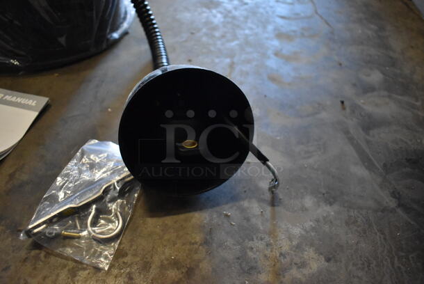 BRAND NEW SCRATCH AND DENT! ServIt 423HLR85BK  Retractable Cord Ceiling Mount Heat Lamp with Modern Black Finish Round Dome Shade. 120 Volts, 1 Phase. - Image 6 of 7