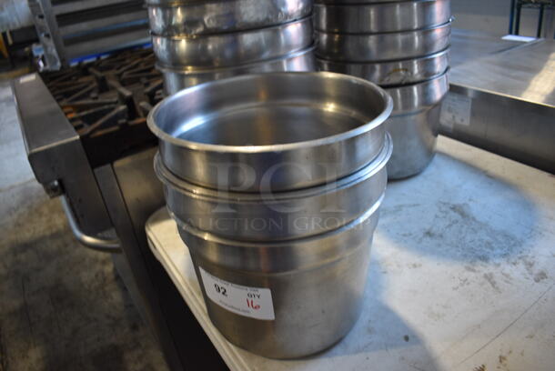 16 Stainless Steel Cylindrical Drop In Bins. 11x11x8. 16 Times Your Bid!